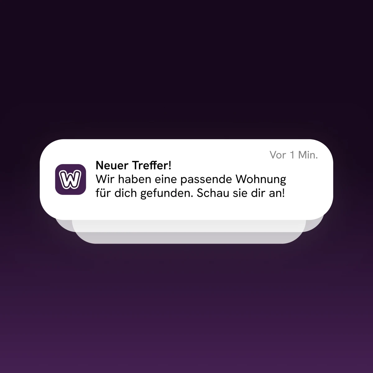 Wohnsinn Benachrichtigung über einen neuen Wohnungstreffer